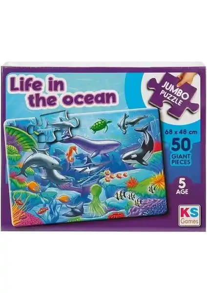KS Games Life In The Ocean Jumbo Puzzle Çocuklar İçin Eğitici ve Güvenli Bir Oyuncaktır