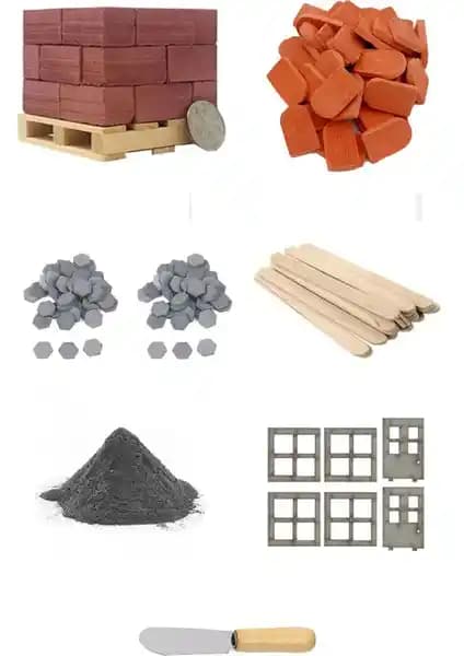 Mini Nalbur Minyatür İnşaat Seti 600 Tuğlalı Detaylı Modelcilik ve Hobi İçin