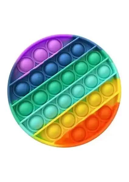 Push Pop Bubble Popit Renkli Silikon Stres Oyuncağı Çocuklar ve Yetişkinler İçin Uygun