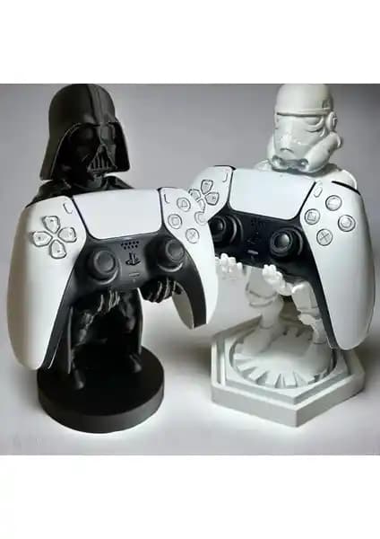 Star Wars Temalı Oyun Ekipmanları: Darth Vader ve Stormtrooper Tasarımlı Joystick Tutacakları ve Standı