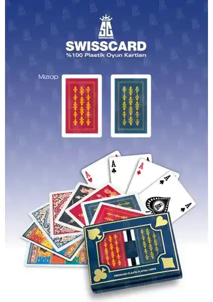 Swisscard Mızrap Desenli Plastik Oyun Kartı Dayanıklı ve Şık Tasarımıyla Öne Çıkar