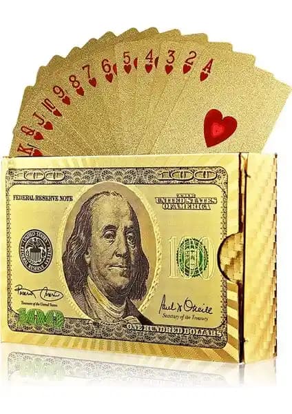 Weather Forecast Gold Dolar Iskambil Kartları PVC Su Geçirmez Dayanıklı Tasarım