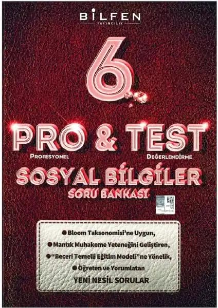 Bilfen Yayınları 6. Sınıf Sosyal Bilgiler Pro&Test Soru Bankası Güncel İçeriklerle