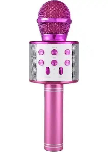 Blupple WS-858 Kablosuz Karaoke Mikrofonu Çocuklar ve Gençler İçin Çok Fonksiyonlu Eğlence Cihazı