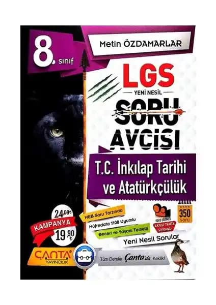 Çanta Yayınları 8. Sınıf LGS İnkılap Tarihi ve Atatürkçülük Soru Avcısı Rehberi
