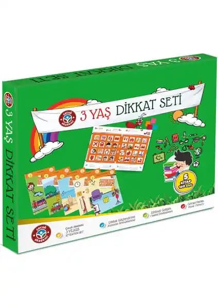 Çocuk Akademi 3 Yaş Dikkat Seti ile Erken Dönem Gelişimini Destekleyen Eğitim Aracı