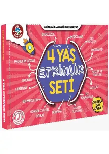 Çocuk Akademi 4 Yaş Etkinlik Seti: Erken Eğitimde Yenilikçi ve Çok Yönlü Öğrenme Materyali