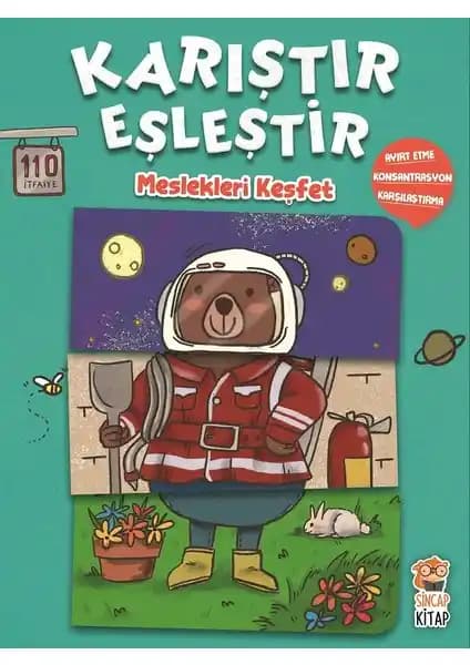 Çocuklar İçin Meslekleri Tanıtan Eğitici Kitap Sincap Kitap Karıştır Eşleştir