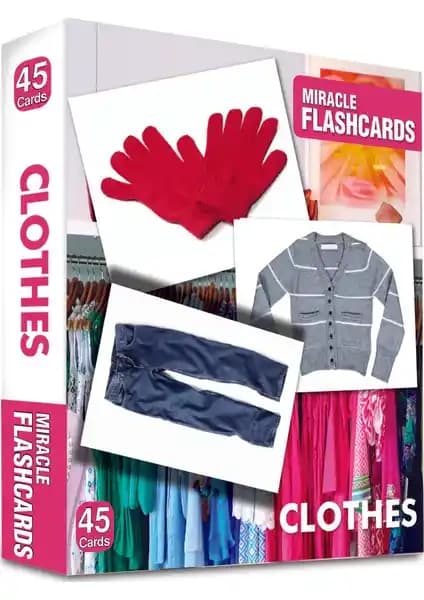 Çocuklar İçin Renkli ve Çift Dilli Kıyafet Öğrenme Kartları MK Publications