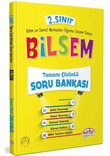 Editör Yayınları 2. Sınıf BİLSEM Tamamı Çözümlü Soru Bankası Öğrenciler ve Öğretmenler İçin Güvenilir Kaynak