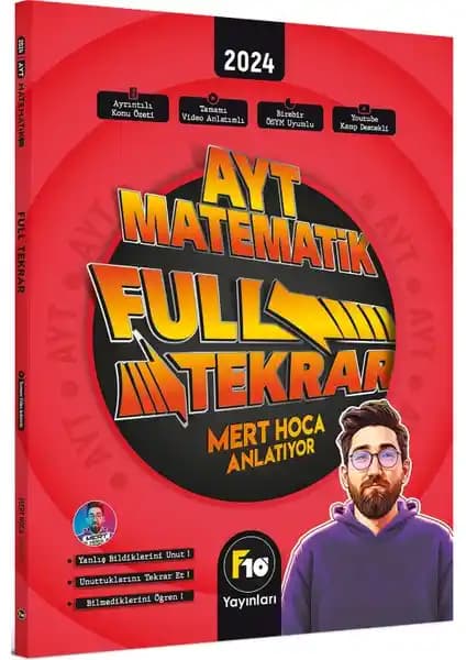 F10 Yayınları Mert Hoca AYT Matematik Full Tekrar Video Ders Kitabı İnceleme ve Detaylar