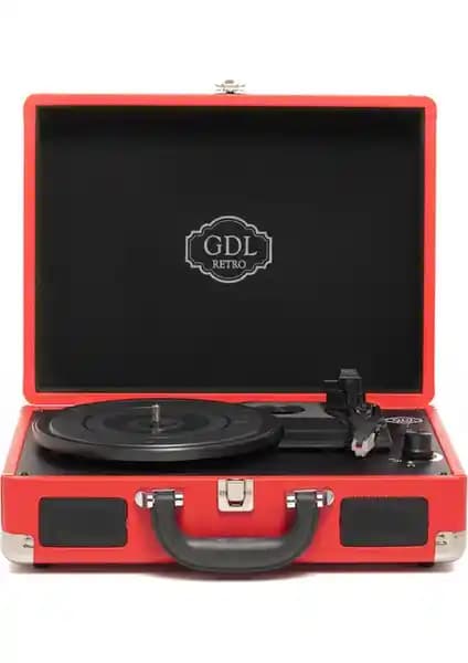 GDL Retro Plak Çalar T317B Pro Kırmızı Bluetooth ve Şarjlı Modern Nostalgia Cihazı