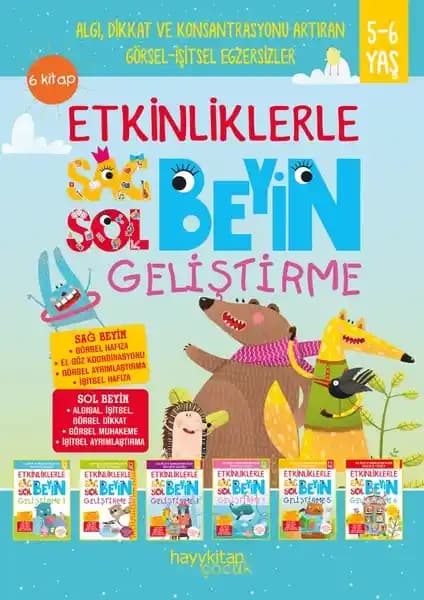 Hayy Kitap Sağ Beyin Sol Beyin Geliştirme Seti 5-6 Yaş Çocuklar İçin Eğitim Aracı