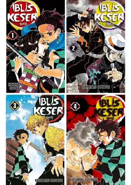 İblis Keser (Demon Slayer) 1-4 Ciltler Manga Seti: Detaylı İnceleme ve Koleksiyon Değeri