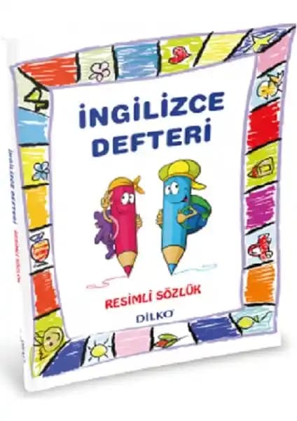İngilizce Sözlüklü Defter İlkokul 1-4. Sınıf Öğrencileri İçin Renkli ve Resimli