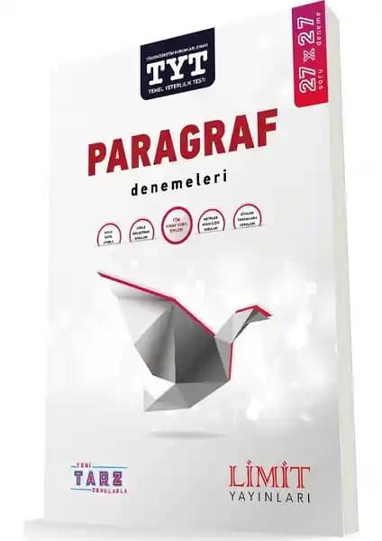 Limit Yayınları TYT Paragraf Denemeleri 2024 Güncel Baskı Öğrencilere Pratik ve Güncel Soru Kaynağı