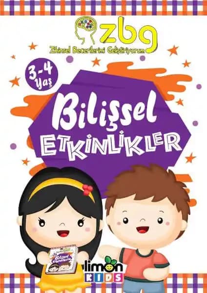 Limonkids ZBG Zihinsel Becerilerimi Geliştiriyorum: 3-4 Yaş Çocuklar İçin Eğitici Kitap