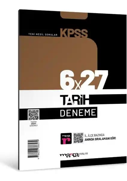 Marka Yayınları 2025 KPSS Tarih 6x27 Deneme Tamamı Video Çözümlü Sınava Hazırlık Kitabı