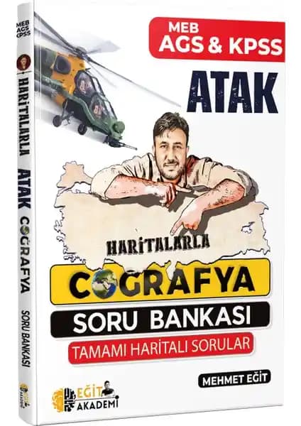 Mehmet Eğit MEB-AGS KPSS Haritalarla Atak Coğrafya Soru Bankası 2024 ile Sınava Etkili Hazırlık