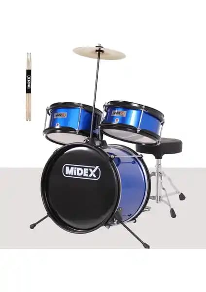 Midex CD300X-BL Akustik Çocuk Bateri Seti: Dayanıklı ve Gerçekçi Müzik Deneyimi
