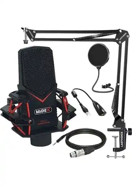 Midex GMX-1ST Konensör Stüdyo Mikrofonu Profesyonel Ses Kaydı İçin Uygun