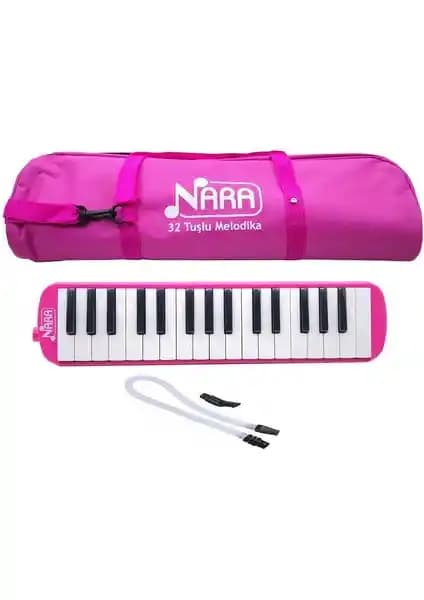 Nara Melodika 32 Tuş Pembe Bez Çanta ile Çocuklar İçin Eğlenceli ve Kullanışlı Müzik Deneyimi