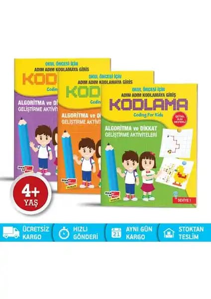 Okul Öncesi Çocuklar İçin Kodlama ve Gelişim Destekleyici Eğitici Kitap