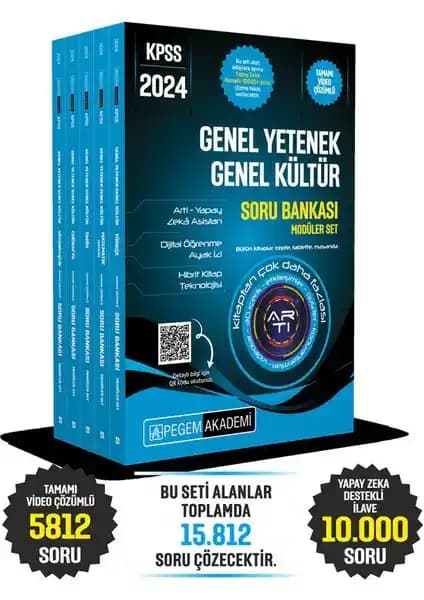 Pegem Akademi KPSS 2024 Soru Bankası Seti Türkçe Matematik Tarih Coğrafya Vatandaşlık