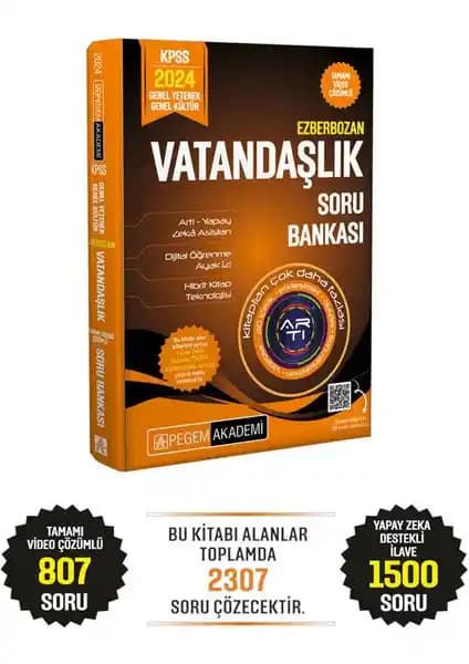 Pegem Akademi KPSS 2024 Soru Bankası Vatandaşlık Çalışma Rehberi