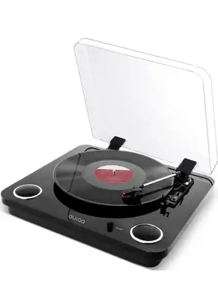 Quiqa T202-3 Piano Black Edition Bluetooth Pikap: Şık Tasarım ve Üstün Ses Kalitesi