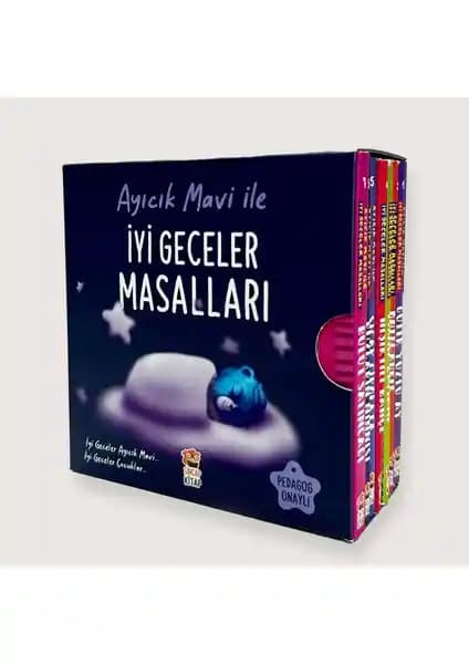 Sincap Kitap Ayıcık Mavi ile İyi Geceler Masalları Seti Çocuklar İçin Eğlenceli ve Öğretici Hikaye Koleksiyonu