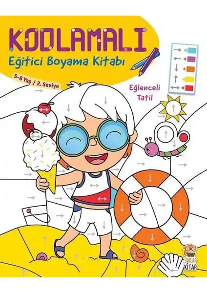 Sincap Kitap Kodlamalı Eğitici Boyama Kitabı 5-6 Yaş Çocuklar İçin Öğrenme ve Yaratıcılık Geliştirici
