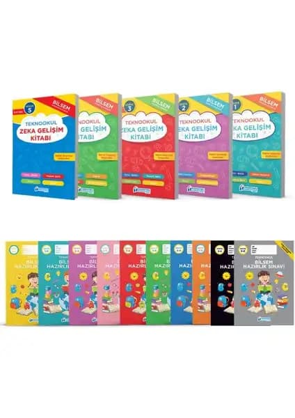 Teknookul 1. Sınıf BİLSEM Sınavına Hazırlık 5'li Kitap Seti çocukların zeka gelişimine katkı sağlar