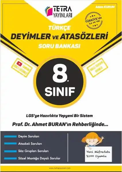 Tetra Yayınları 8. Sınıf Türkçe Deyimler ve Atasözleri Soru Bankası Öğrencilere Yönelik Kapsamlı Kaynak