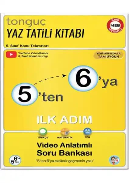 Tonguç Akademi 5'ten 6'ya 2026 Yaz Tatili Rehberi Öğrencilerin Temel Bilgilerini Güçlendiren Kitap