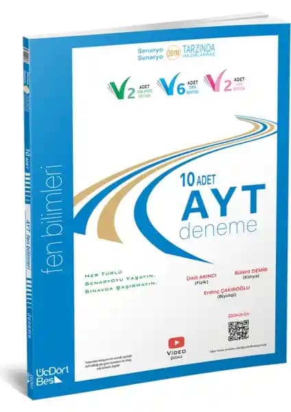 ÜçDörtBeş Yayınları AYT Fen Bilimleri Deneme Seti 2024, Sınava Hazırlık İçin Kapsamlı ve Güvenilir Kaynak