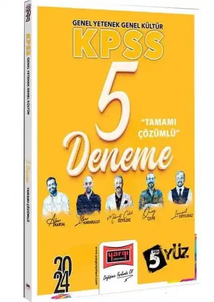 Yargı Yayınevi 2024 KPSS Tamamı Çözümlü 5 Deneme Kitabı Güncel Sınav Hazırlığı