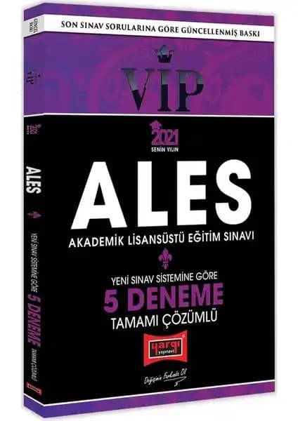 Yargı Yayınevi ALES 2021 VIP Tamamı Çözümlü 5 Deneme Sınav Seti Türkçe Matematik
