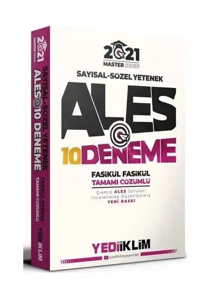 Yediiklim 2021 Master Serisi ALES Deneme Kitabı Sayısal ve Sözel Yetenekler İçin Çözümlü 10 Fasikül