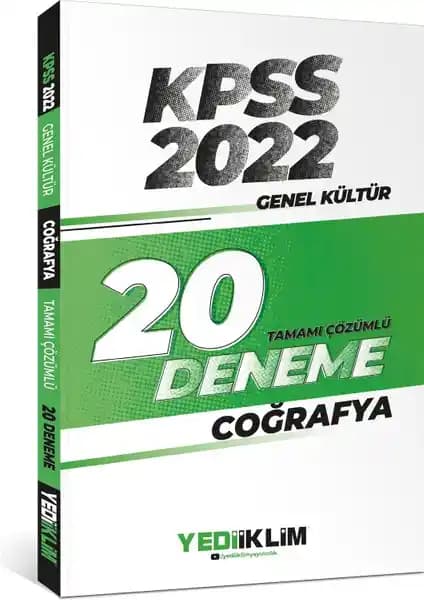 Yediiklim Yayınları 2022 KPSS Genel Kültür Coğrafya Tamamı Çözümlü 20 Deneme Sınavı Ürünü İncelemesi
