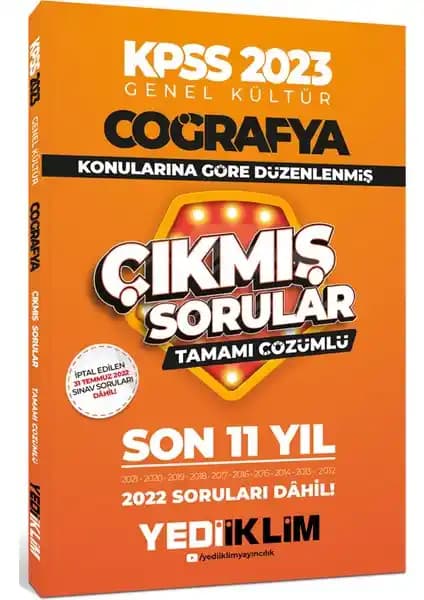Yediiklim Yayınları KPSS Genel Kültür Coğrafya Tamamı Çözümlü Son 11 Yıl Soru Kitabı 2021