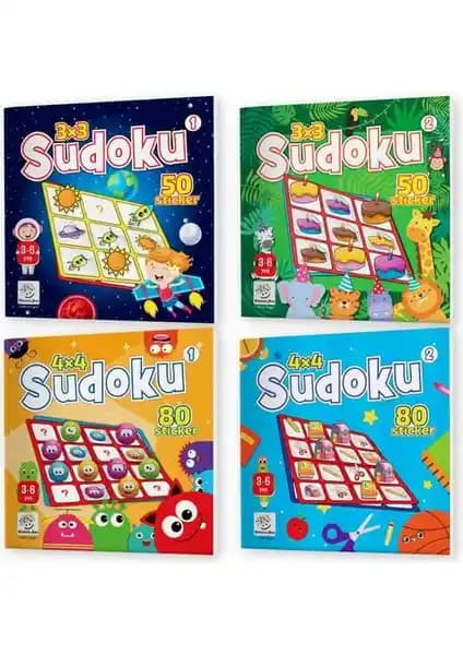 Yükselen Zeka Yayınları Stickerlı Sudoku Seti 3-6 Yaş Çocuklar İçin Eğlenceli ve Eğitici