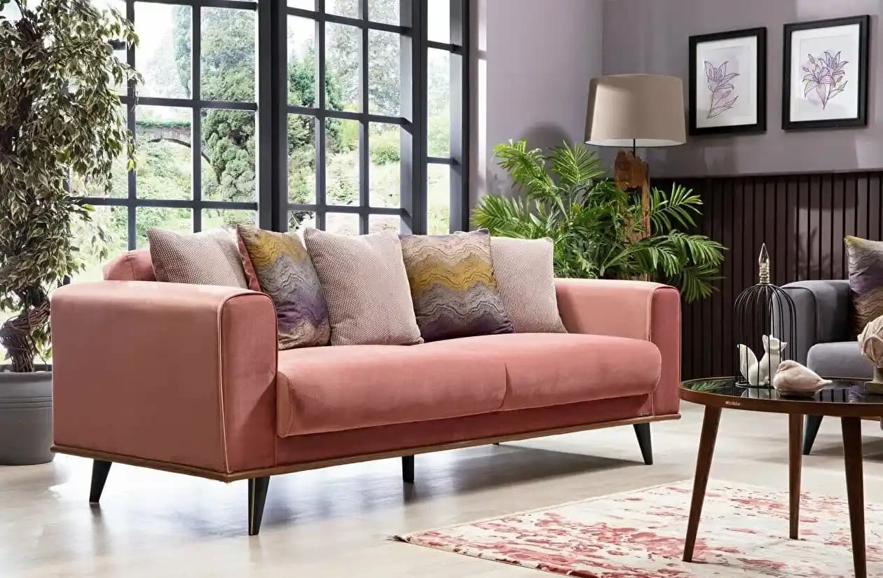 Gül Kurusu Koltuk Takımları ile Sıcak ve Dengeli Dekorasyon Kombinasyonları