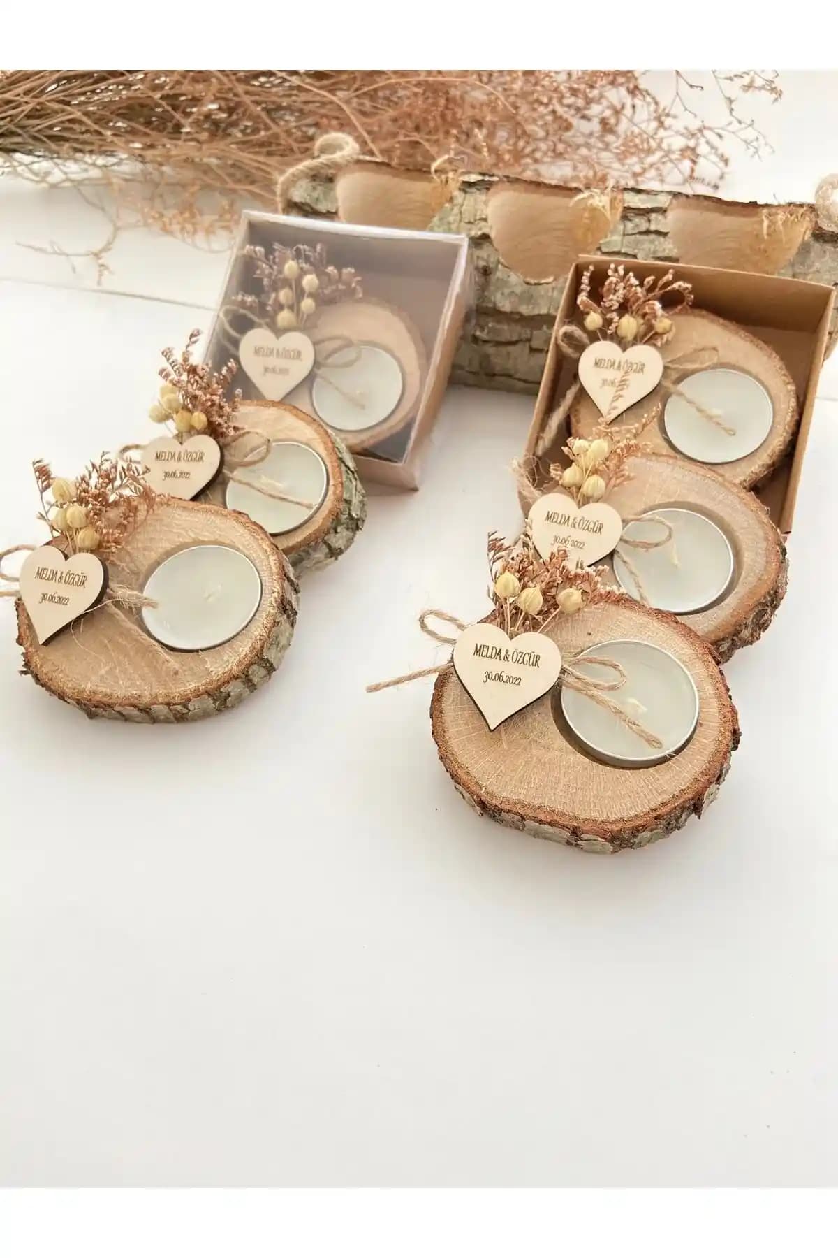 Kütük Mumluklar: Doğal Ahşapla Rustik ve Estetik Ev Dekorasyonu Seçeneği