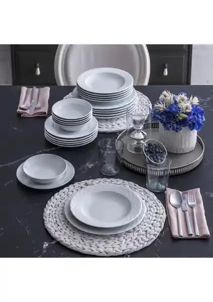 Güral Porselen Alfa 24 Parça 6 Kişilik Modern ve Şık Yemek Takımı