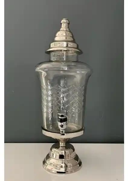 Lamedore Nikel Samovar Musluklu Şerbetlik 23x20,5x48,5 cm modern ve dayanıklı tasarım