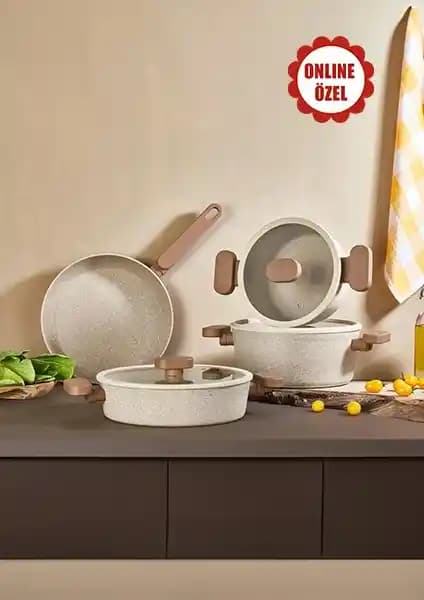 Lavonni 7 Parça Granit Tencere Seti ile Mutfakta Kalite ve Dayanıklılık Artar