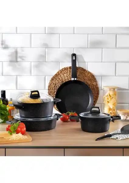 Schafer Black Stone Tencere Seti: Modern ve Dayanıklı Mutfak Çözümü