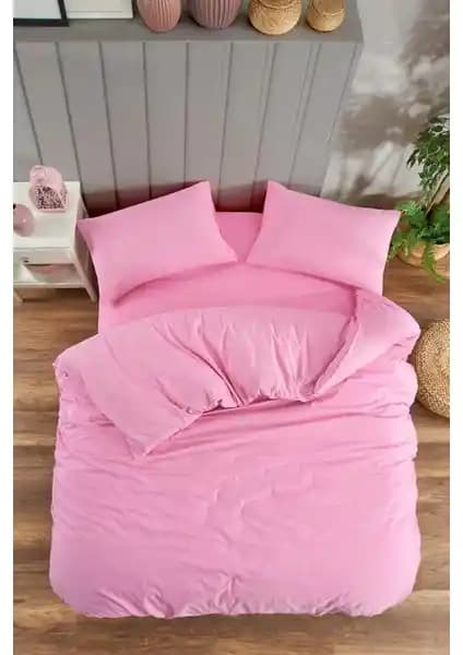 İki Tek Kişilik Nevresim: Pamuklu Düz Renk 160x240 vs Lastikli Çarşaflı Çizgili Gri