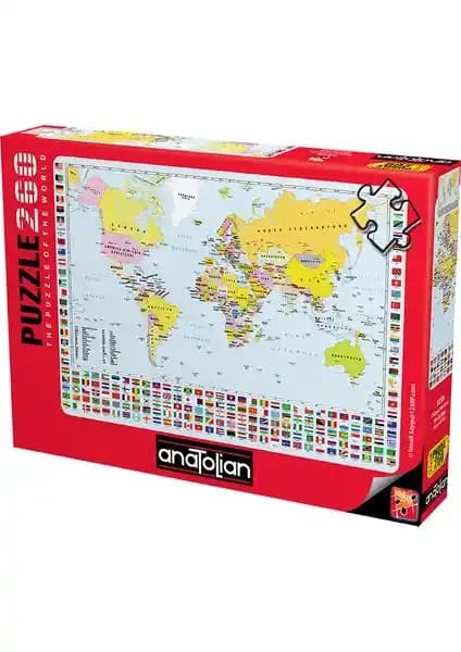 Anatolian 260 Parça XL Dünya Haritası Puzzle ile Eğlenceli ve Eğitici Zihin Egzersizi